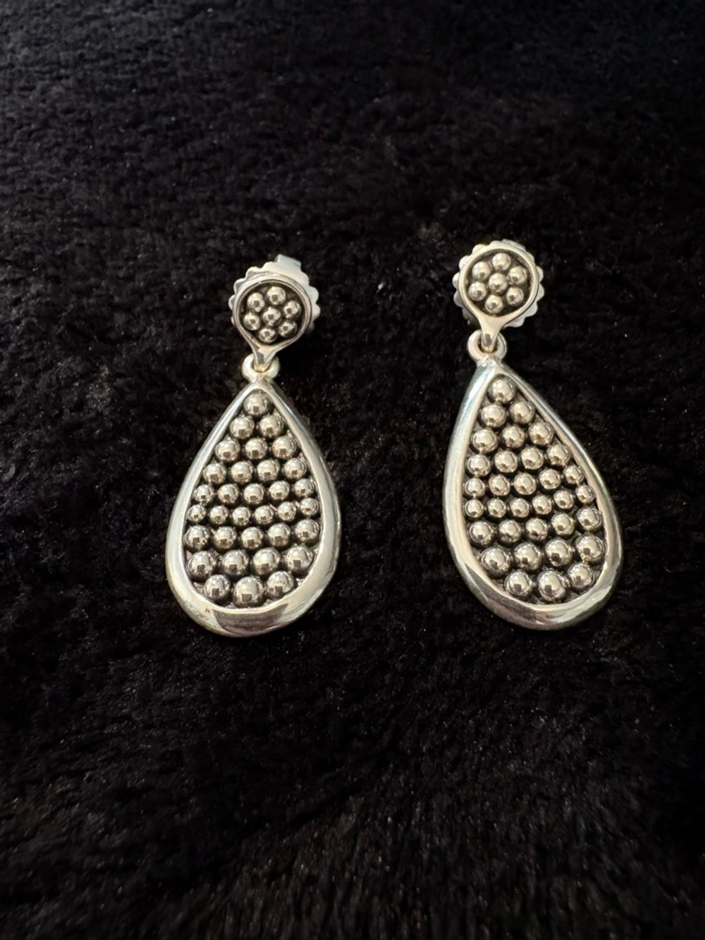 LAGOS Sterling Silver Teardrop Beaded Dangle Earrings